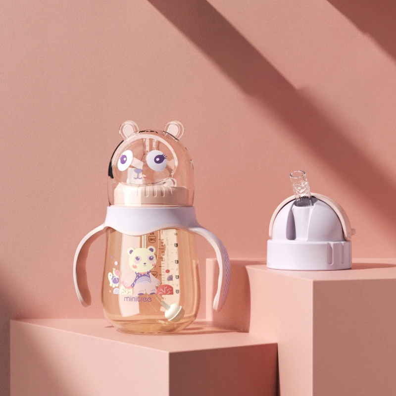 Детская бутылочка для новорожденных двойного назначения детская соломенная чашка воды набор с широким горлышком