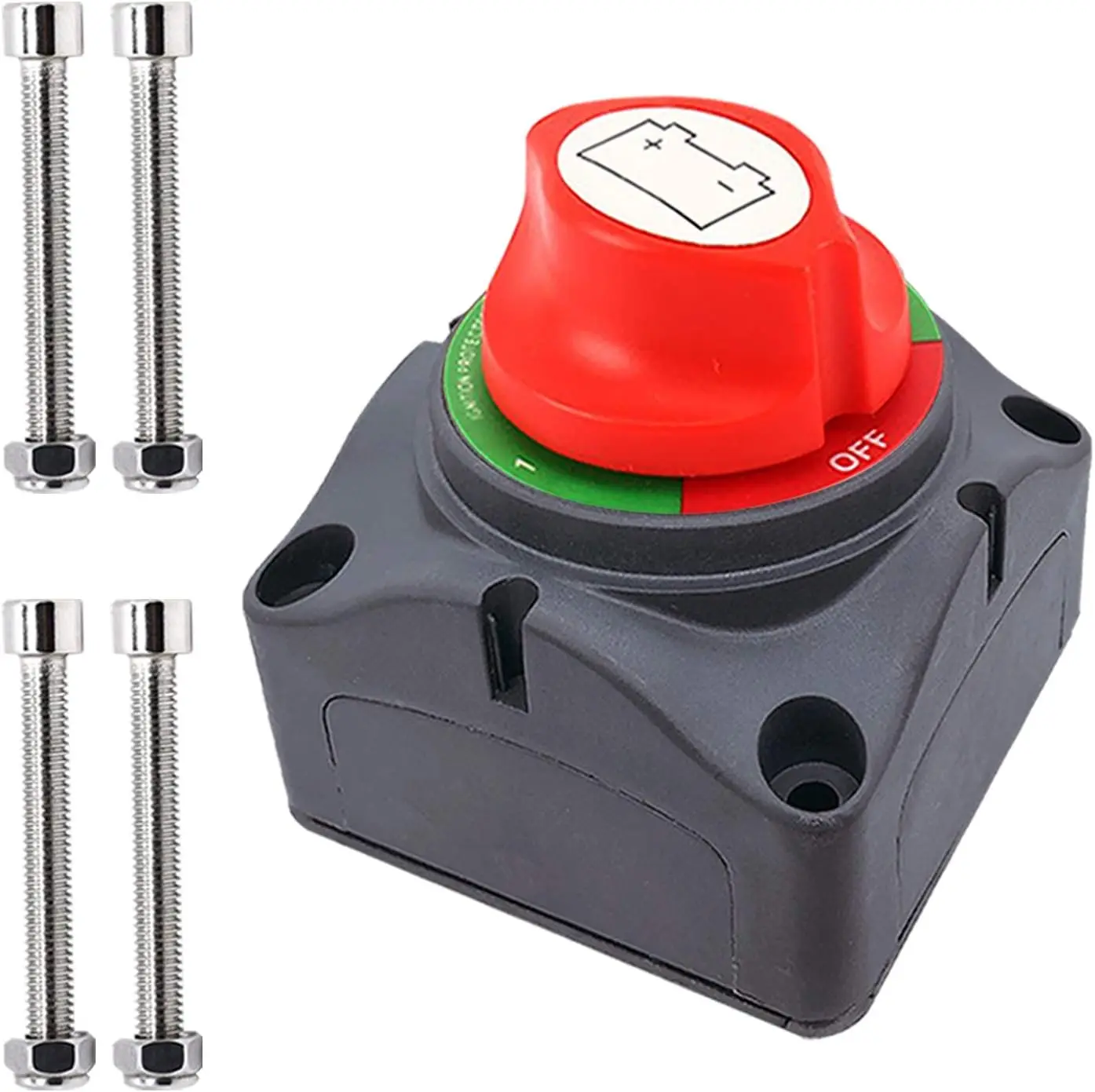 1-2-Both-Off Battery Disconnect Switch, 12-48 V Battery Master Cut Shut Off Isolator Switch