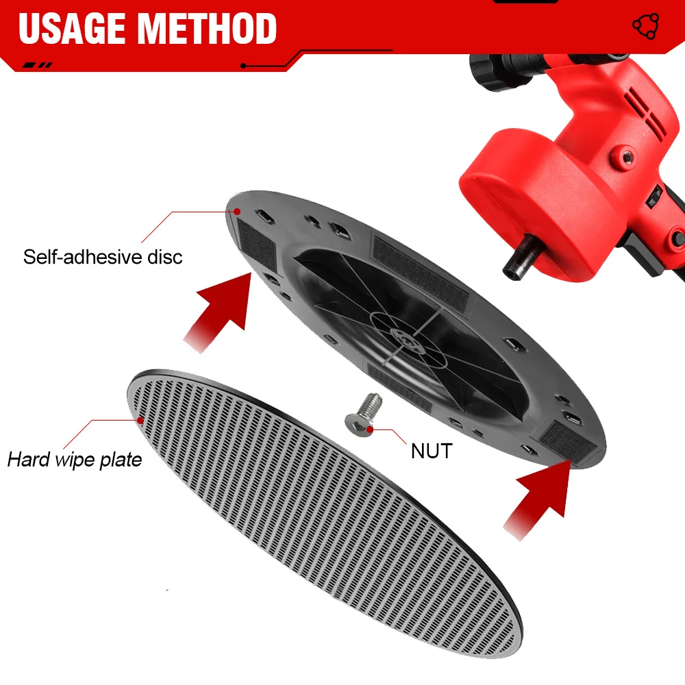 1200W Brushless 380MM Electric Drywall Sander Pole Wall Polisher Dry Wall Sanding for 18v Battery