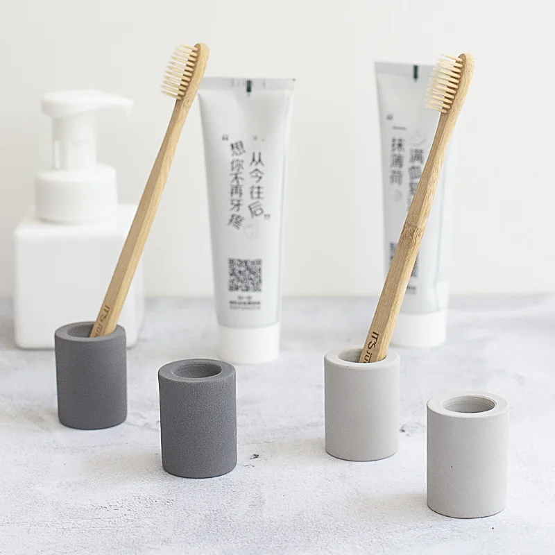 Cute Single Diatomite Bathroom Toothbrush Holder Display Stand Nordic Breathable Absorbwater Toothbrush Holder Stand