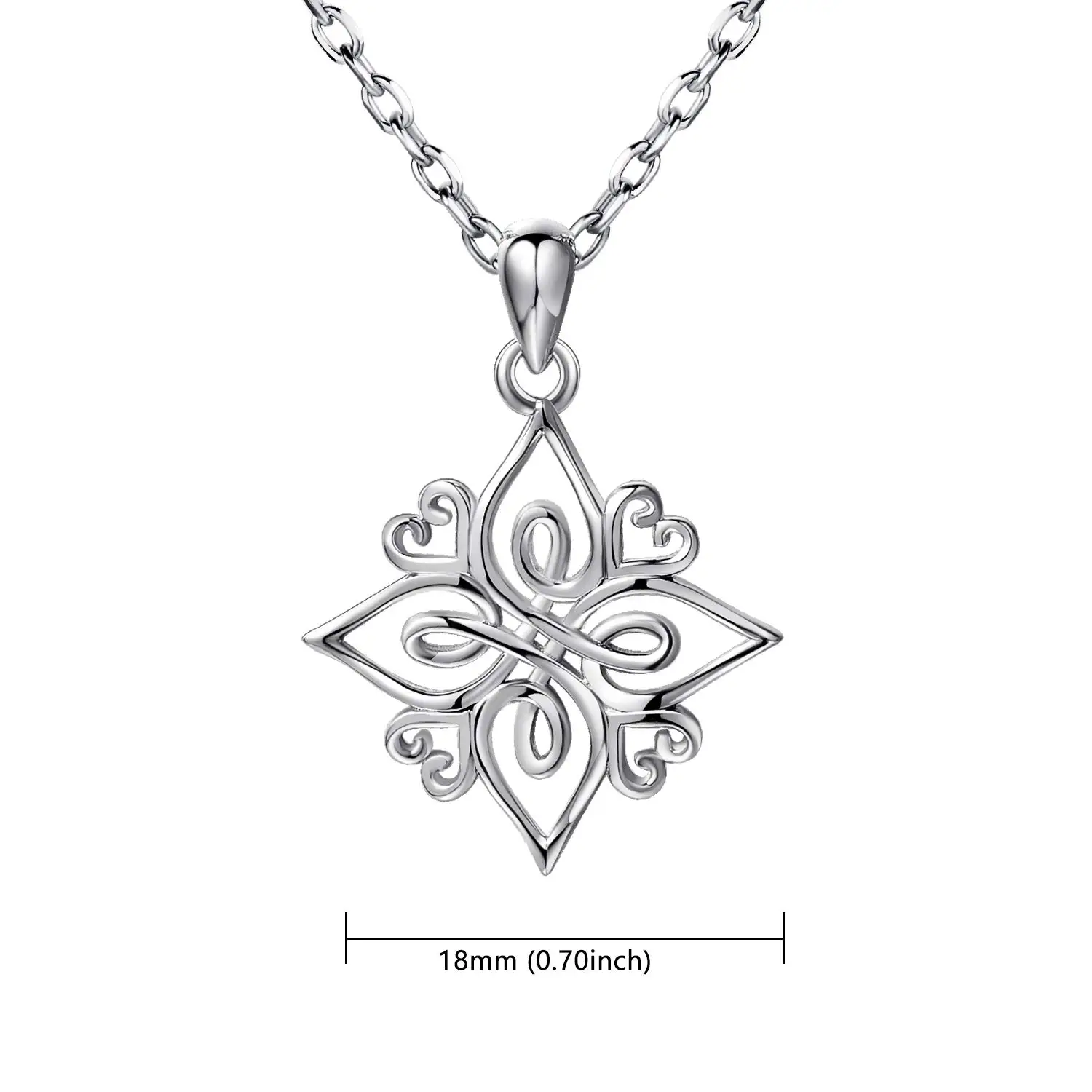 
 925 Sterling Silver Jewelry Gift Irish Celtic Knot Luck Heart Shaped Pendant Necklace For Elegant Women Girl  