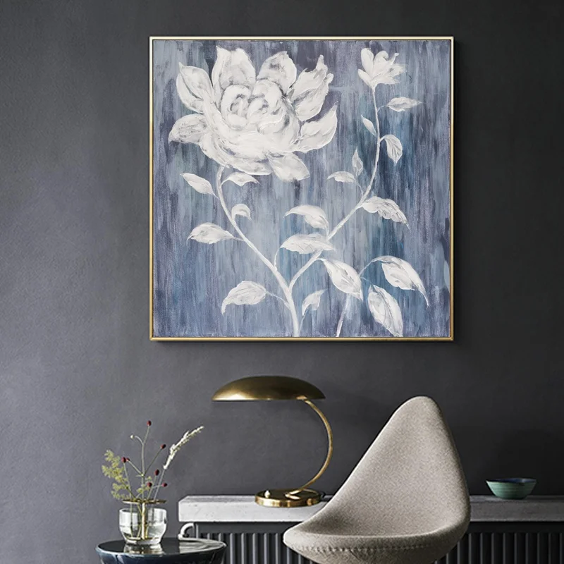 Painting Handmade Big Flower White Creative Canvas Pictures acrylic art paintings canvas easy oil painting pictures