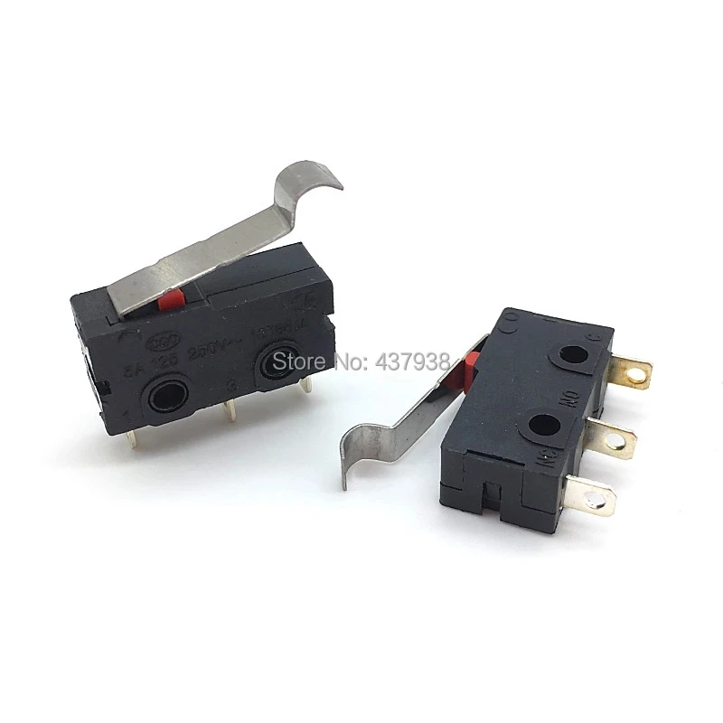 Limited Switch 3 Pin NO NC 5A 250VAC Micro Switch KW12 ARC Lever Handle Length 21mm