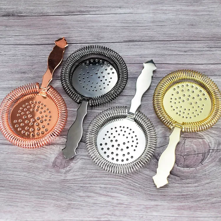 Hot Selling Stainless Steel 304 Strainer Bar Copper Bartender Tools from Chinese Manufacturer for Home Cocktail Use