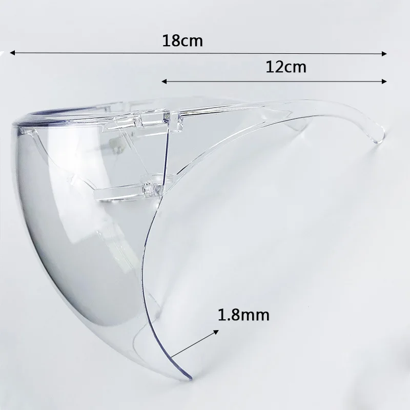 
Anti fog Safety Personal Protective Face Shield With Glasses Frame transparent face sheild 