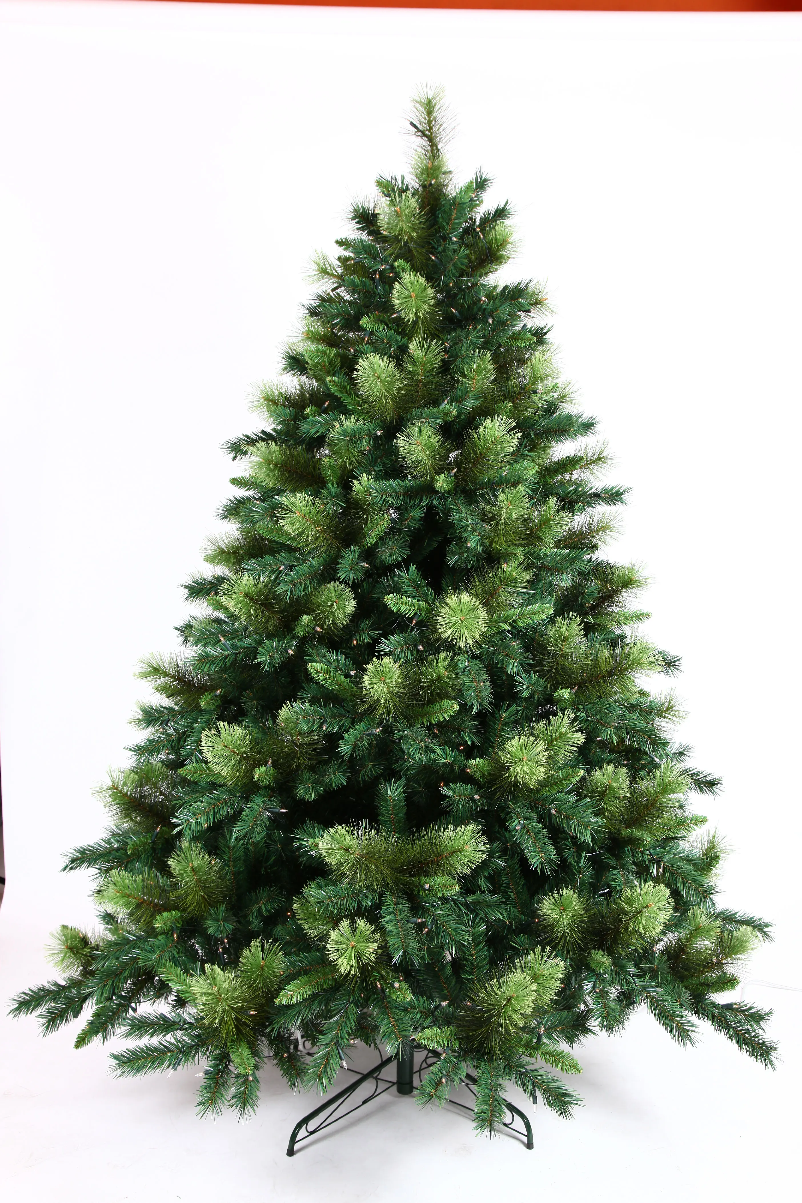 2024 Factory Price Prelit  Pine Needle Artificial Christmas Tree with LED Lights PVC  Material
