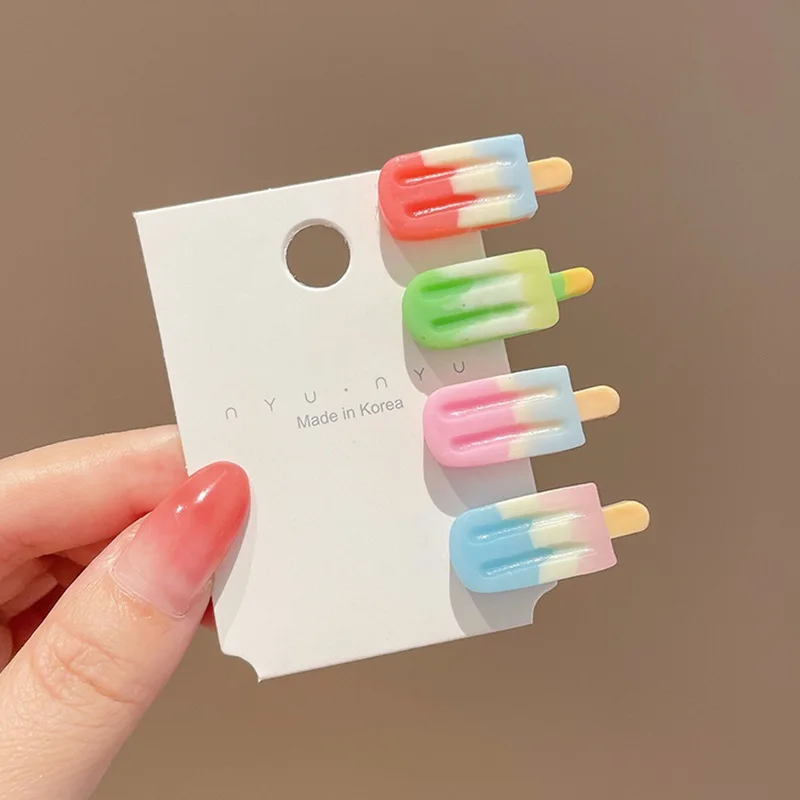 2024 New Ice Cream Hairpins Cute Children Summer Hairpin Hair Trim Clips Side Bangs Clips For lady