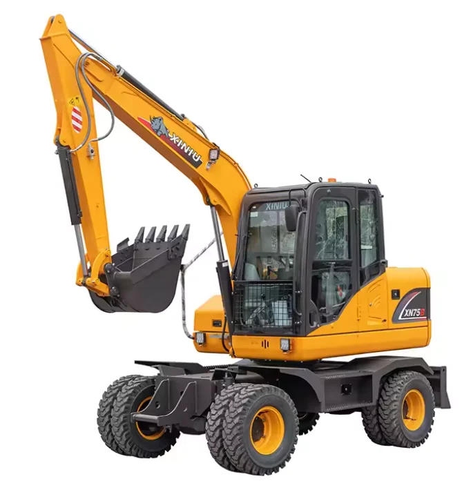 XINIU 6ton Hydraulic Digger Machine Wheeled Excavators Bucket Wheel Excavator