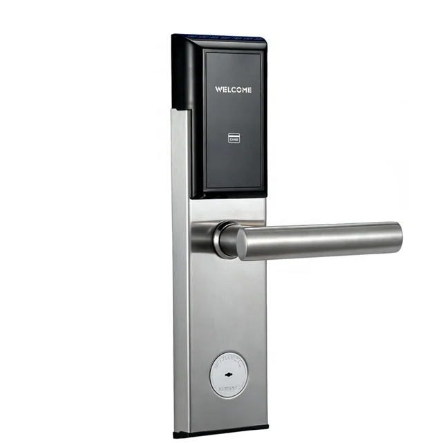 Free Software Electronic RFID Card Key Hotel Door Lock with Card and Manual Key