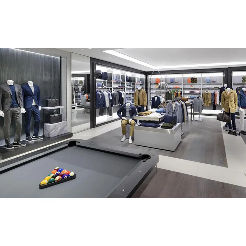 Factory Price Garment Store Design Boutique Apparel Store Displays Luxury Clothes Showcase