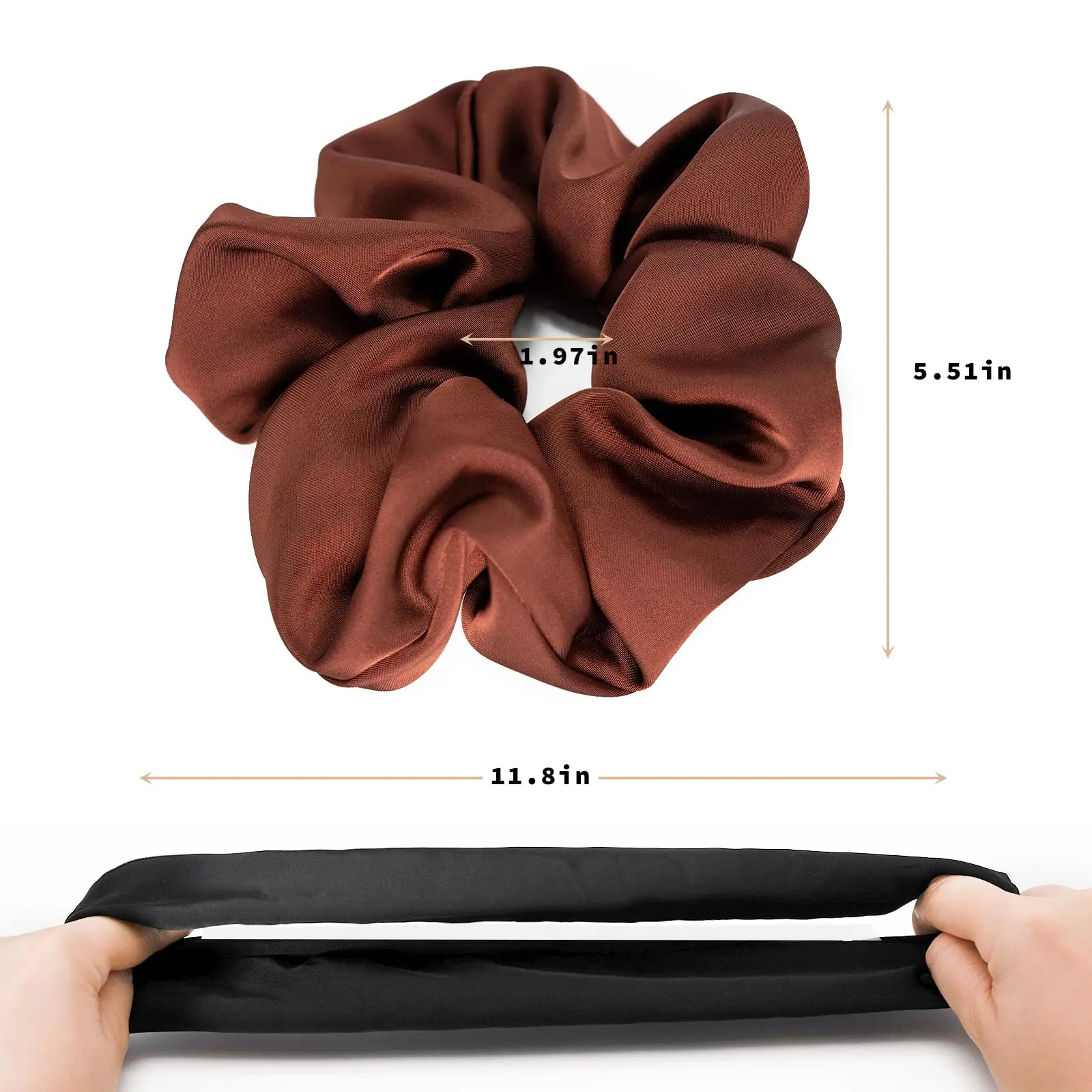 Hot Sale Satin Ponytail Scrunchies Hair Ties Accessories Elastic Band Solid Color Crystal Satin Scrunchies