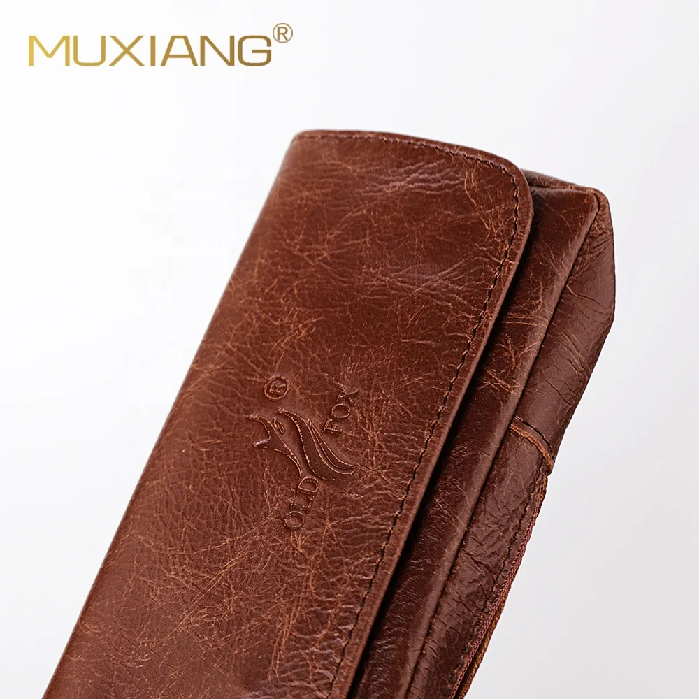MUXIANG Genuine Leather Brown Color Single Tobacco Pipe Pouch Pipe Accessories Storage Bag