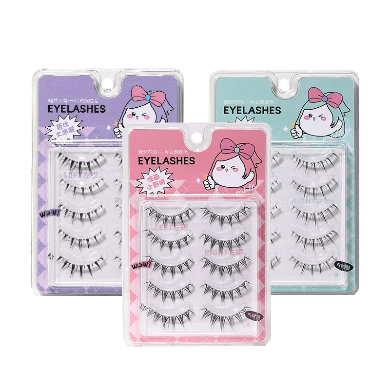 LMLTOP 5 Pairs DIY Lash Extension Kit Full Strip Eyelashes SY917 Lash Boxes Custom Logo Full Strip Eyelashes Mink False Eyelash