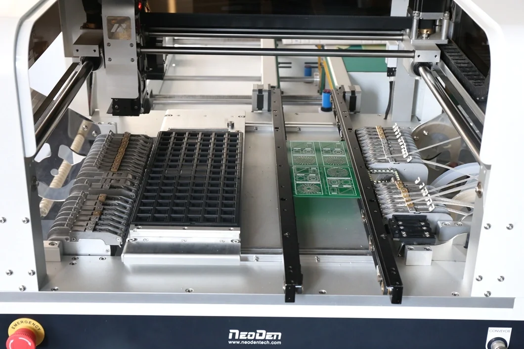Горячая Распродажа настольная машина Neoden с 4 головками для подбора и размещения автонаправляющими 48 изогнутыми