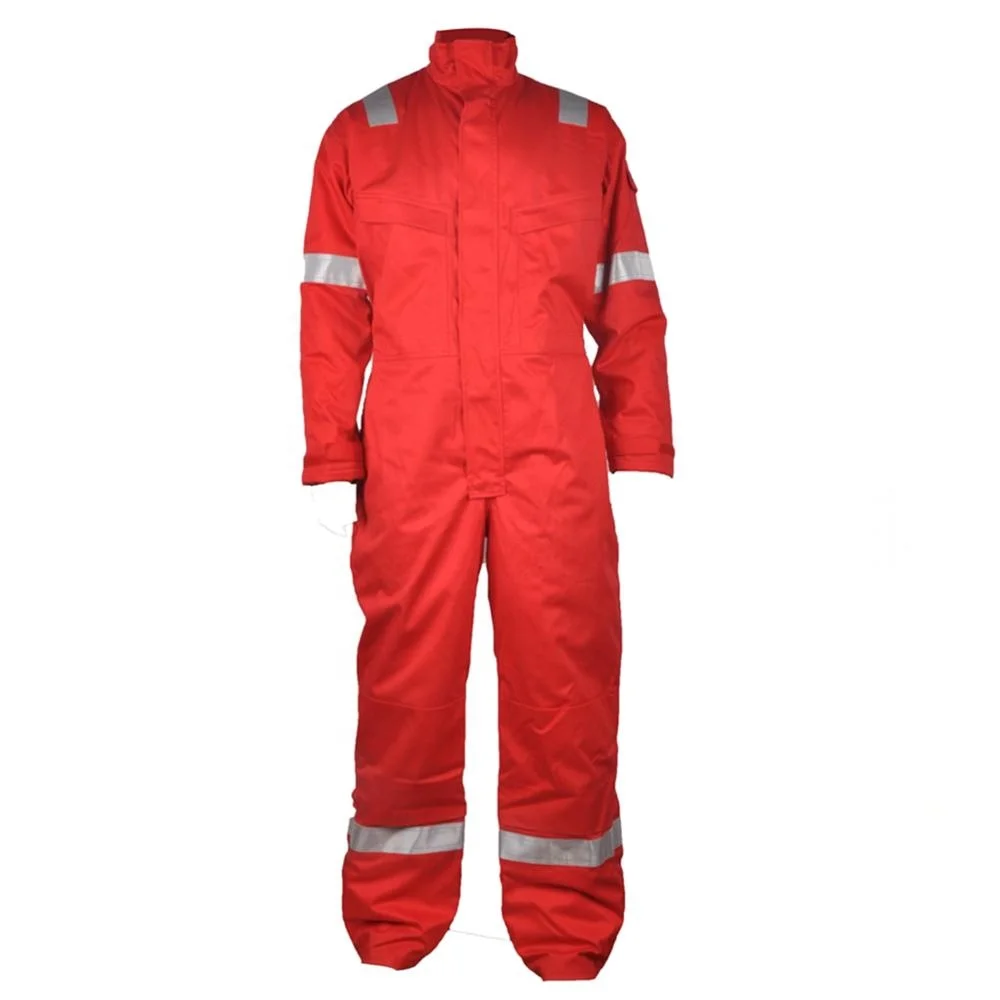fire resistant fr workwear fireproof winter coverall overalls with reflective tapes