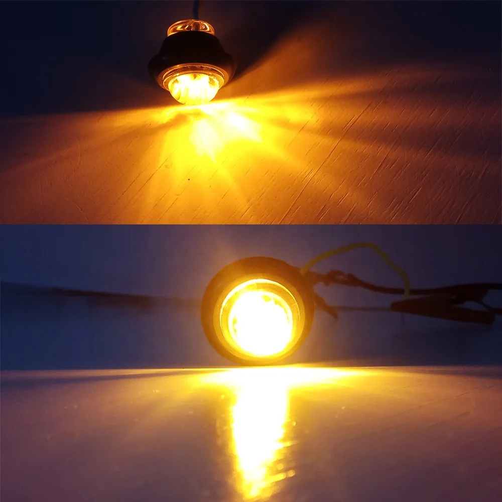 3/4' round truck led side marker light 12 volt