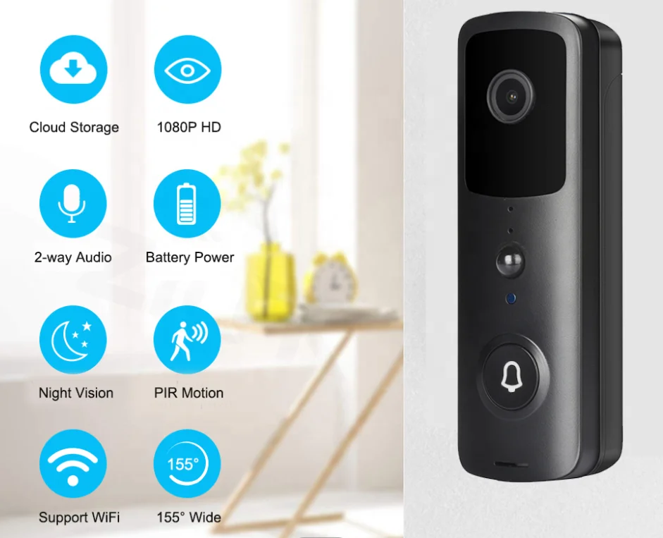 Ring Door Bell Income Phone Video Doorbell Smart Tuya WiFi Wireless Doorbell HD Ring Doorbell Camera