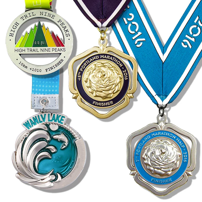 Folk Art Sports Race Award Medals Gold Blank Metal Plated Custom Made 3d Europe Marathon Medal Medals and Trophies