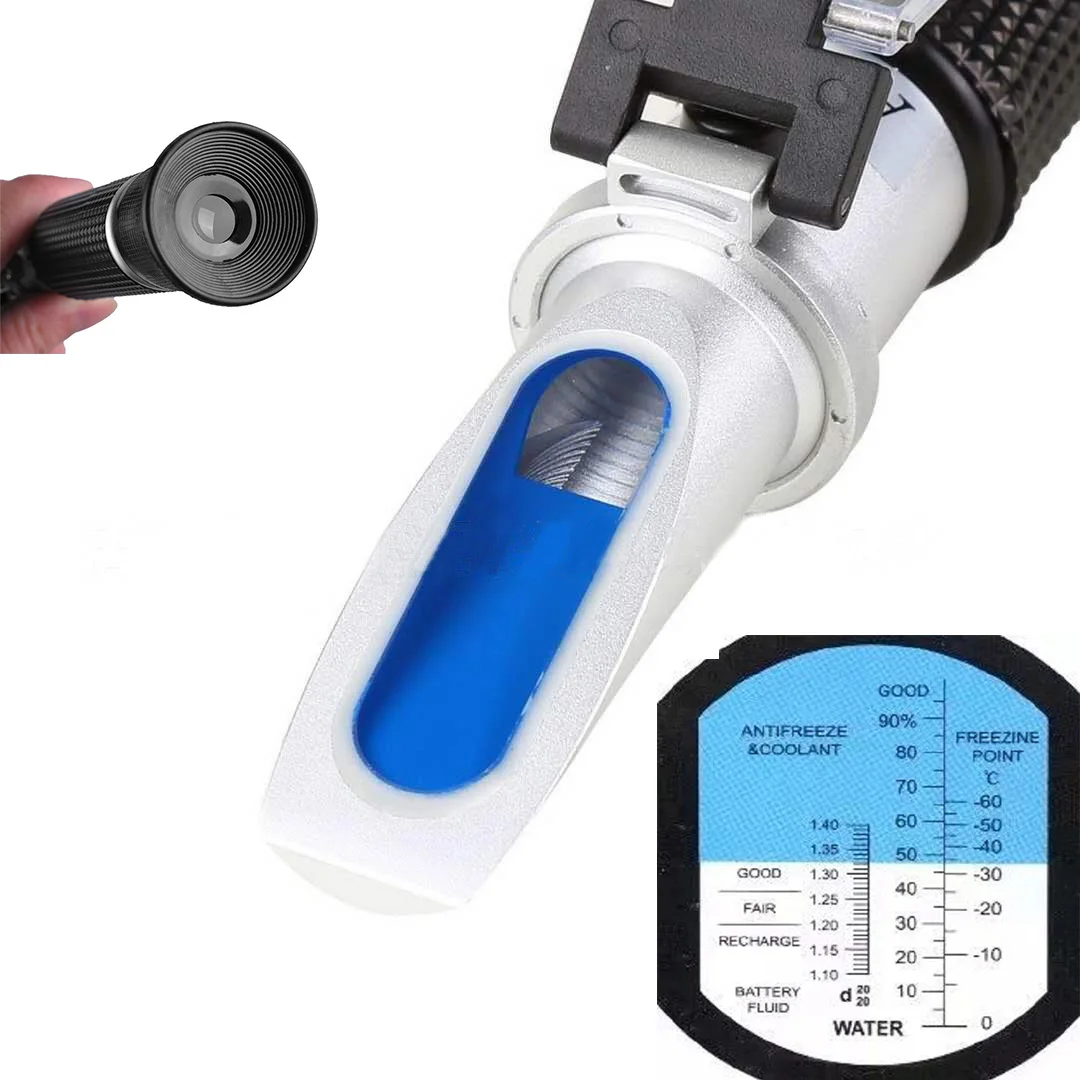 Veterinary Automotive Refractometer Ethylene Glycol: -60~0 and 0~100% Battery Fluid 1.10~1.40kg/l