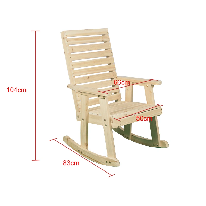 Wholesale high quality cheap outdoor beach wooden rocking chair recliner for adults