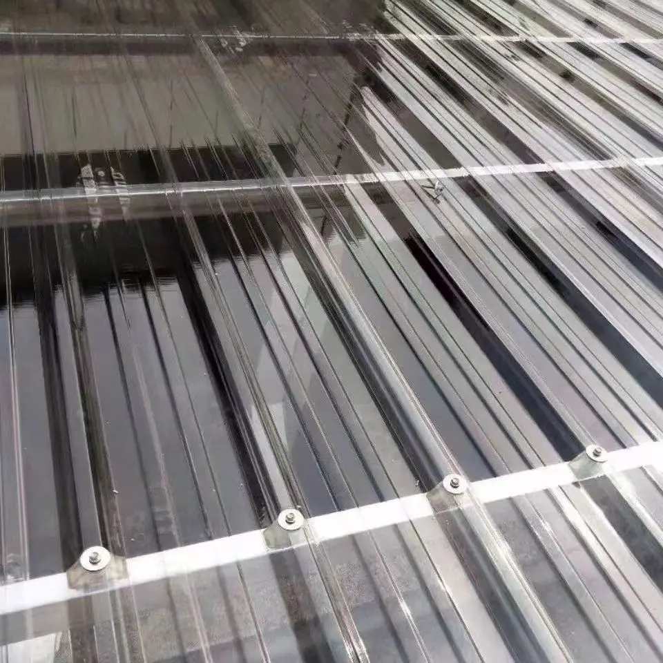 Clear Translucent Polycarbonate Fiberglass Frp Corrugated Roof Panel PVC Fiber Glass Transparent Tile Roof Sheet