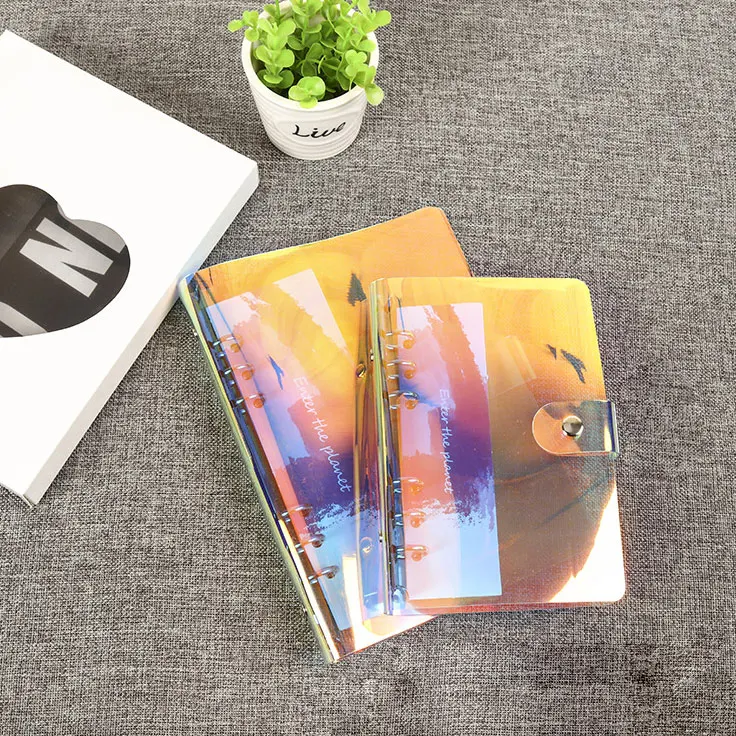 GF new office school stationery custom planner notebook paper folder loose-leaf holder A5 A6 laser PVC soft budget binder cover