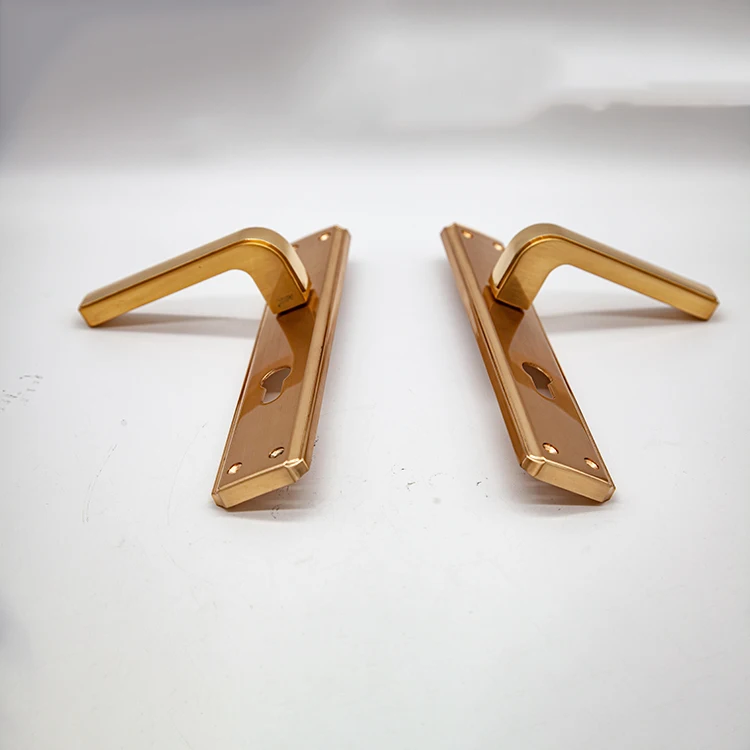 2023 AKADA Zamak Gold Door Handle On Long Plate