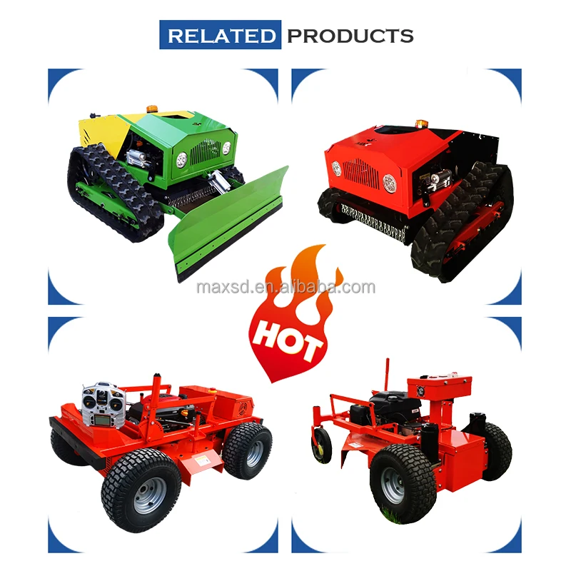 Remote Lawn Mower Rubber Tracked Robotic Mower Golf Grass Cutter Machine