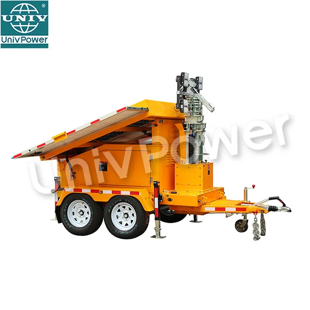 Solar Hydraulic Lifting Dual Axle Light Tower for Outdoor Lighting