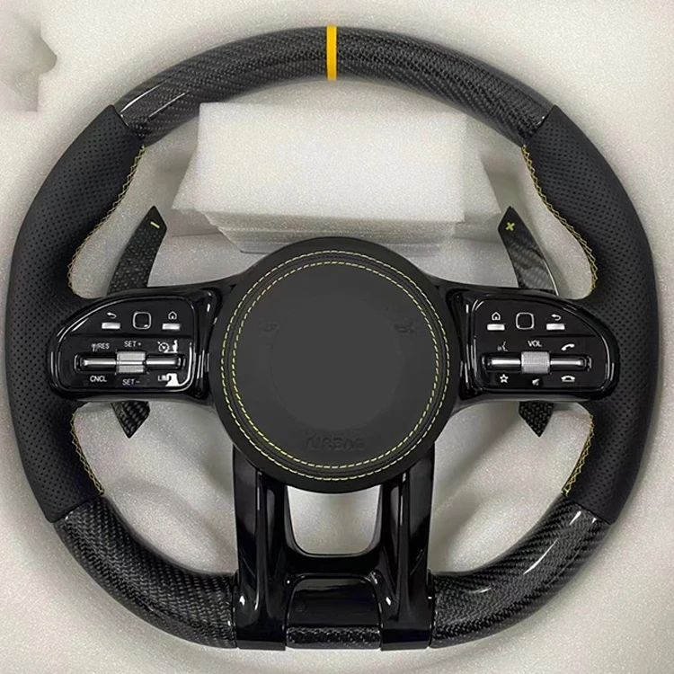 car carbon fiber steering wheel For mercedes benz c-class A-class b e-class gla/glc/gle old model to new amg 809