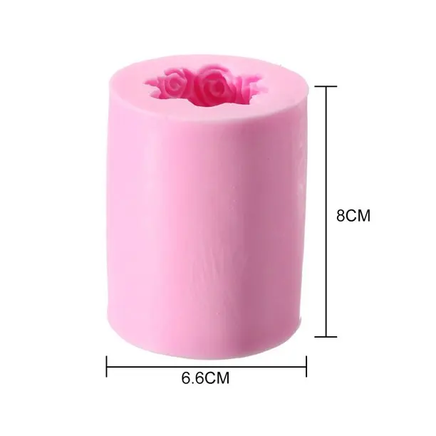 Silicone Pudding Jelly Dessert Chocolate Mould Polymer Clay Molds 3D Rose Cylindrical Candle Form Handmade Soap Mould