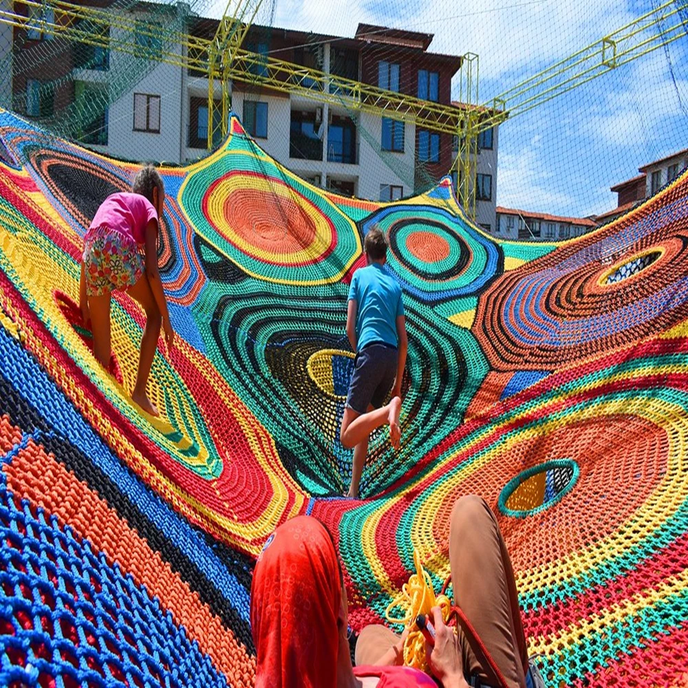 
Honeycomb Maze Trampoline net Crochet Colorful Indoor Playground Nets Climbing 