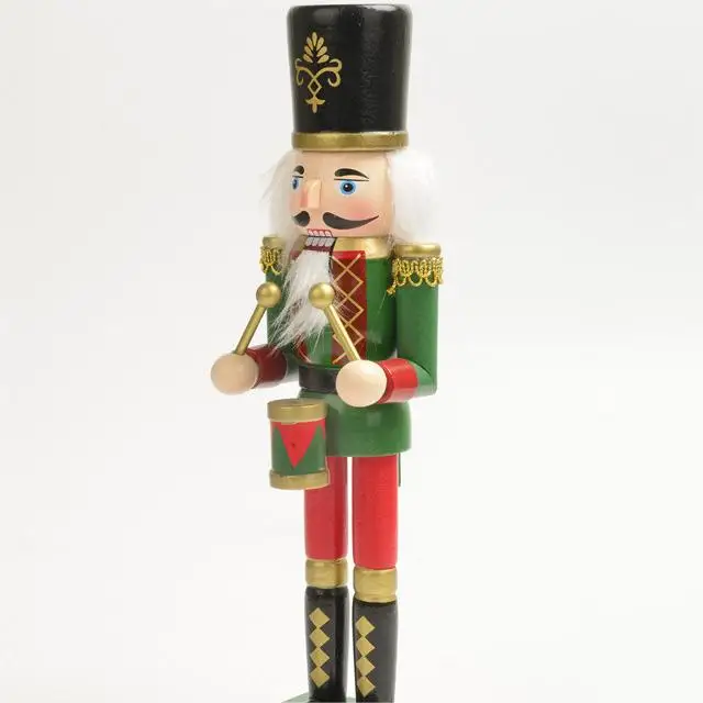 New Product Red Blue Green Hand Painted Puppet Wooden Toys Craft Ornaments Gifts Soldier Christmas Nutcracker