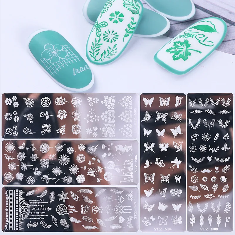 Wholesale Nail Tool Leaf Flower Animal Pattern Stainless Metal Nail Art Stamping Plates