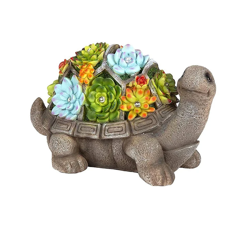 Turtle Garden Art Figurines Outdoor Decor for Fall Winter Solar Statue Patio Lawn Yard Art Decoration