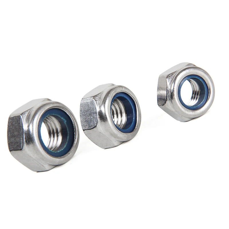 Stainless steel DIN985 hex nylon insert lock nut
