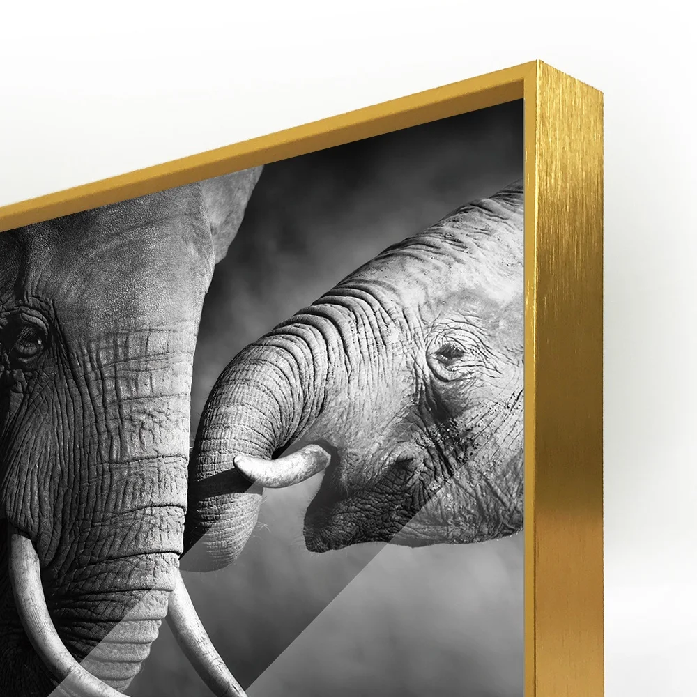 Hot Selling Crystal Clear Animal Mama Elephant Prints Canvas Art Frameless Acrylic Painting Oil Painting for Room