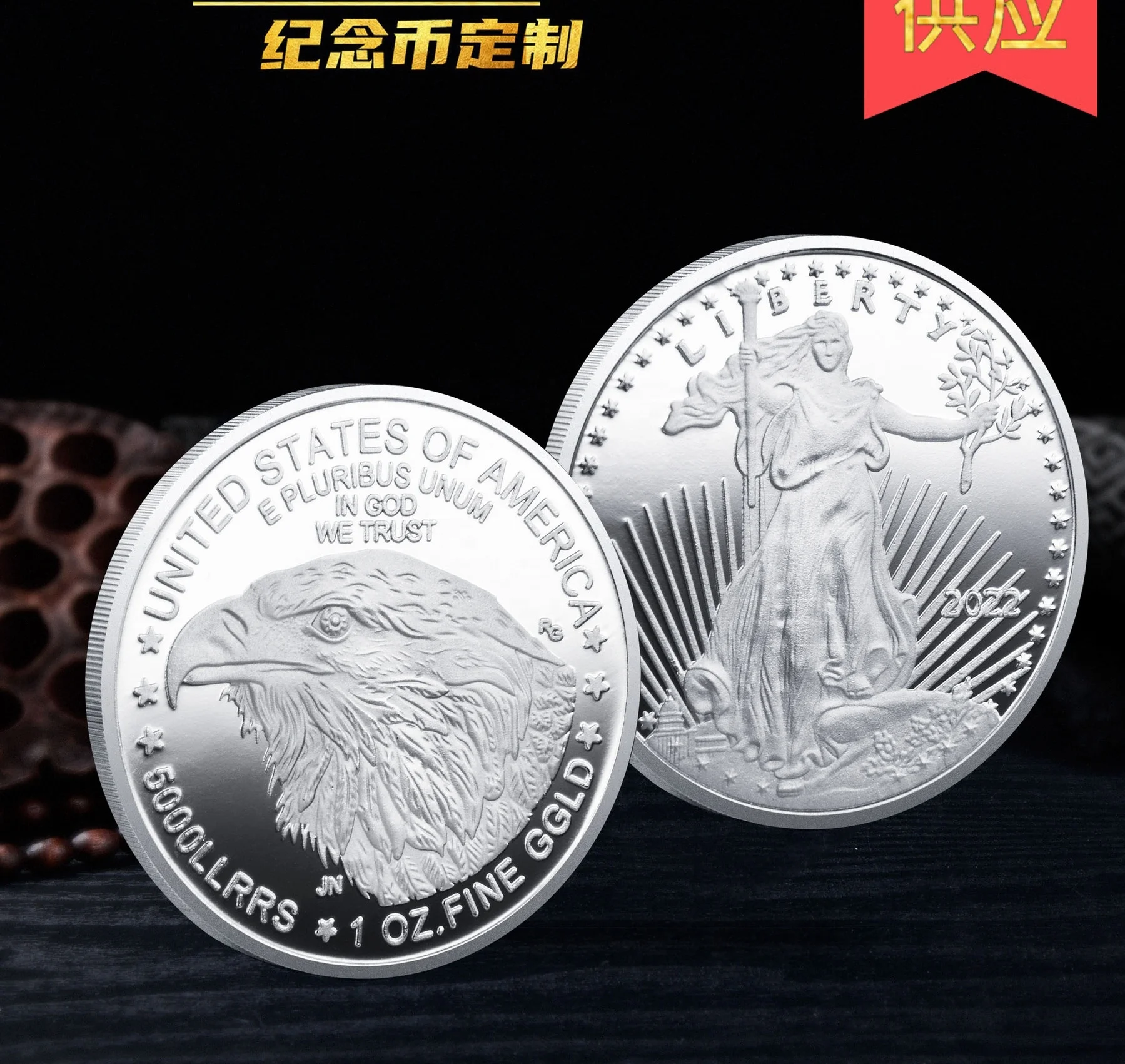 Customized new style statue of liberty commemorative coin souvenirs jewelry