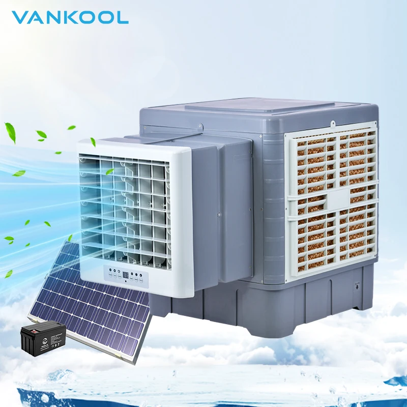 remote solar powered window water evapor swamp coolers dc rechargeable air conditioners evaporative air cooling fan water cooler