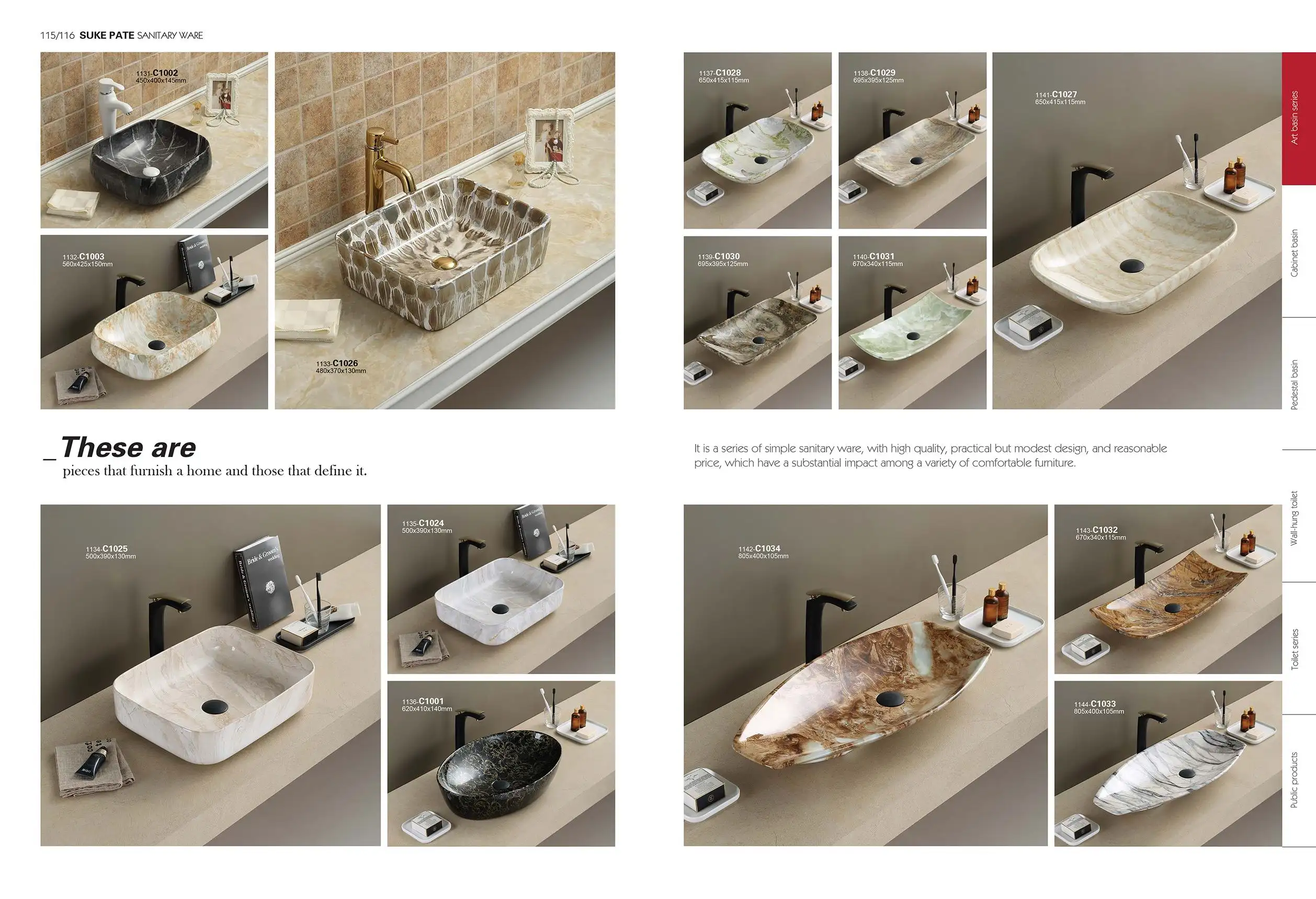 C1059-Golden Basins Round Shape Hand Wash Basins Bathroom Sanitary Ware