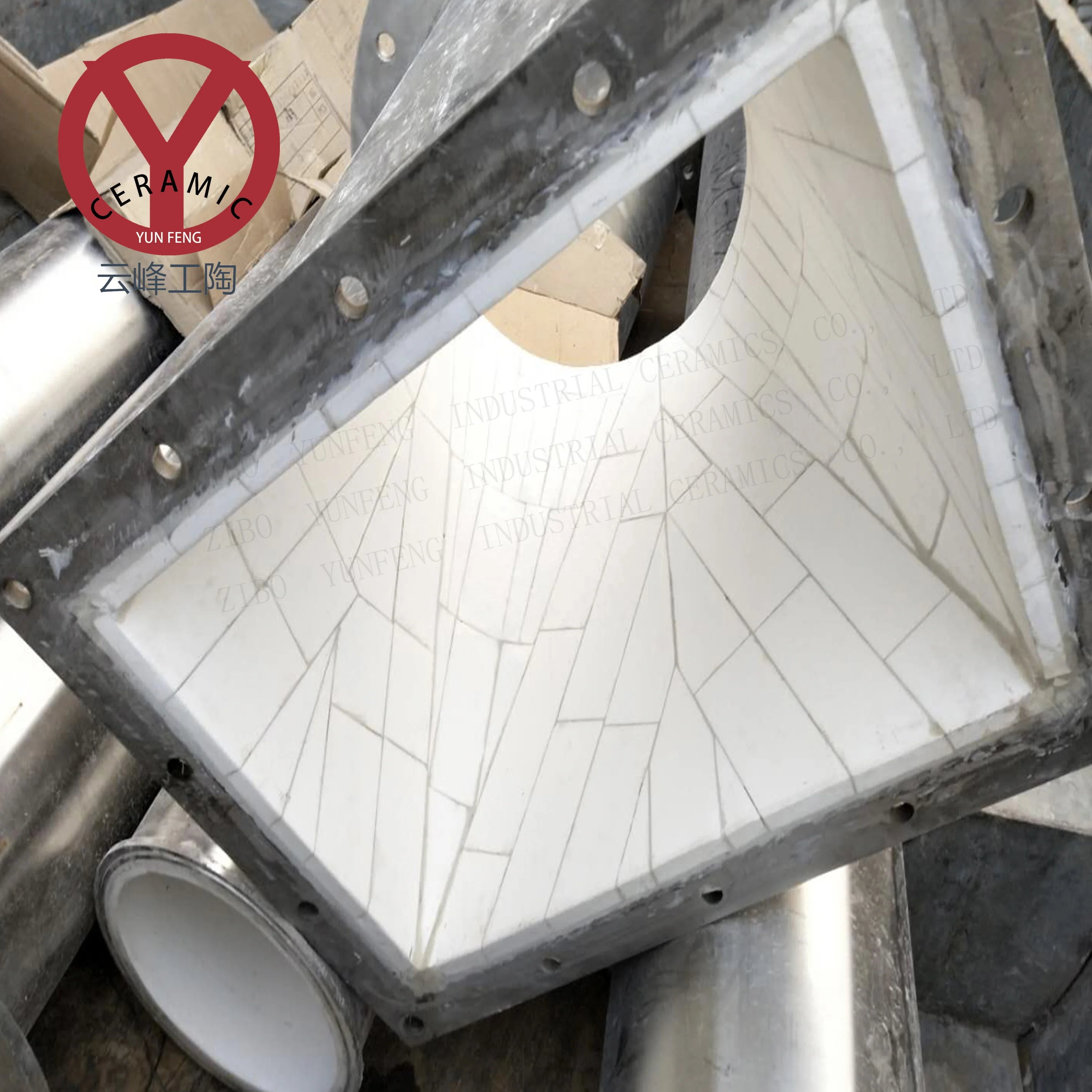 
Abrasion resistant alumina ceramic elbows 92% Al2O3 