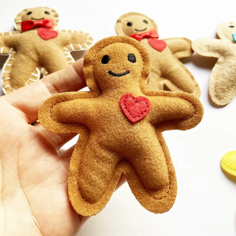 Wholesale Cheap Price Handmade Felt 3D 10cm Mimi Stuffed Gingerbread Toy Small Cartoon Animal Heads For Clothing Decoration