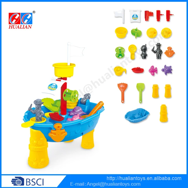 Amazon Hot Sale Summer Beach Toys Sand and Water Playing Table Toy Set for kids--24pcs