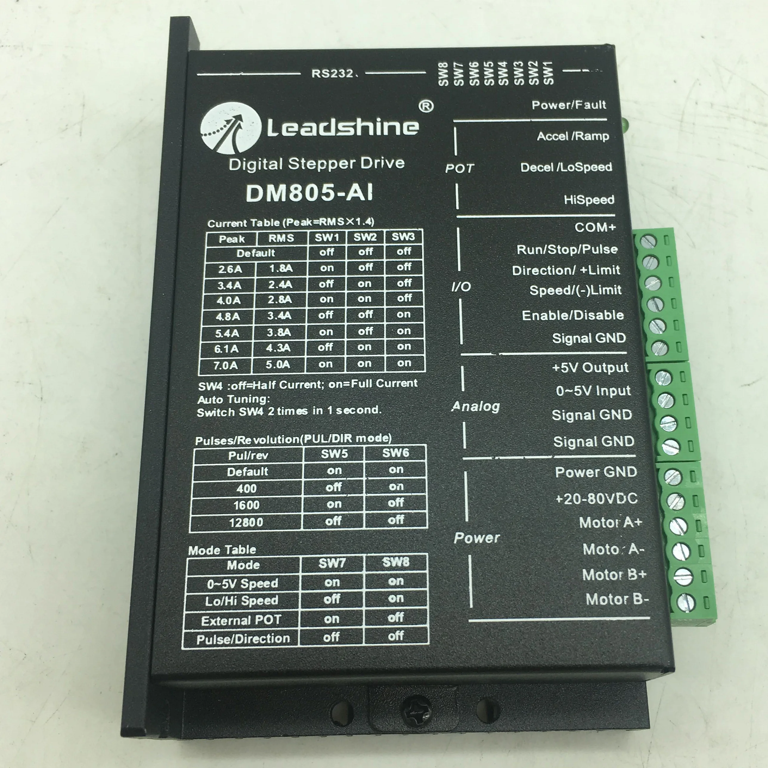 Цифровой шагового привода с генератором для контроля скорости Leadshine DM805-AI Экстра-низкий шум мотора