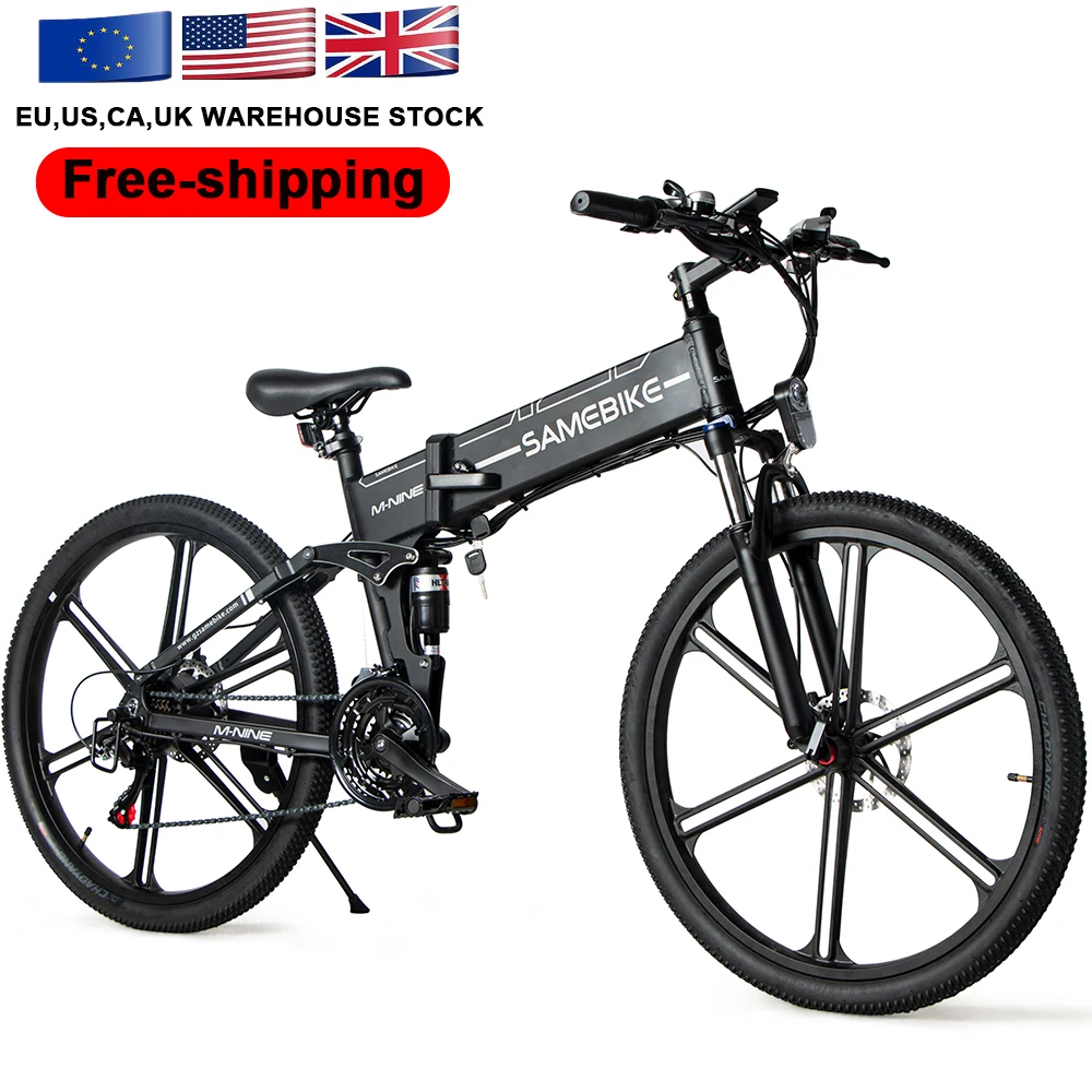 European Warehouse 500W 48V 10.4ah Lithium Battery Full Suspension Electric Mountain Bicycle