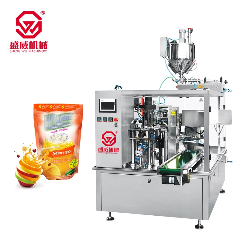 Shengwei Machinery Automatic Shampoo Paste Masala Tomato Sauce Liquid Sachet Yogurt Honey Sachet Oil Juice Packing Machine