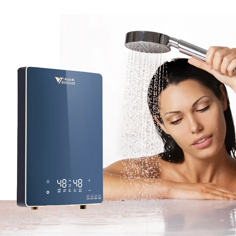 DSC 2024 Instant Electric Water Heater 8.8kW Tankless Water Heater for Kitchen Bathroom with Self Modulating Technology Blue