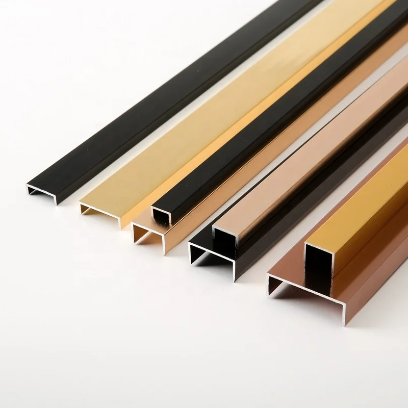 U Shape Profile Mirror Polished Gold Stainless Steel Tile Trim For Office Decoration