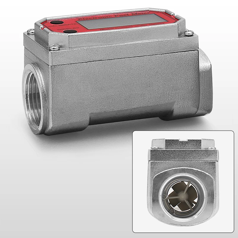 High precision 2 Inches Turbine Flow Meter Anti-Interference Diesel Gasoline Methanol Kerosene Water Electronic Flow Meter