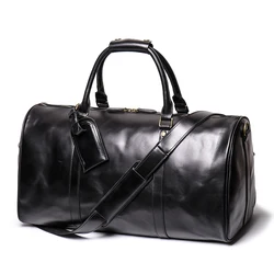 Convenient OEM Custom Duffle Bag 22' Leather Duffle Travel Luggage Bag Various Leather Colors Cowhide,genuine Leather Fashion